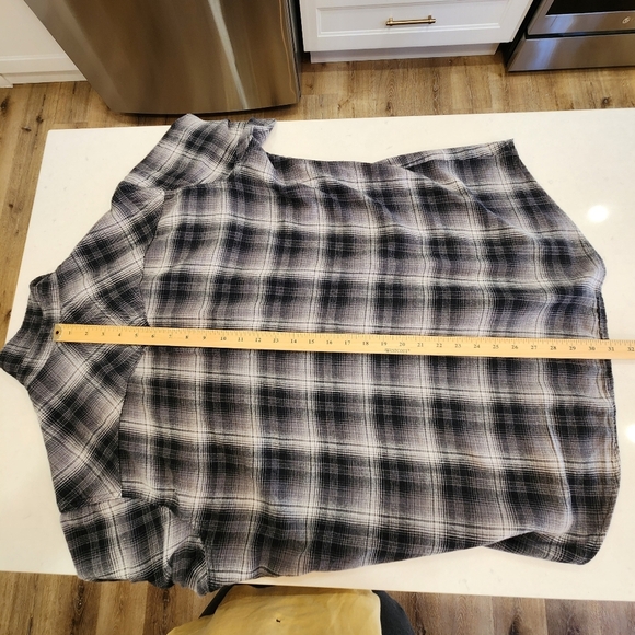 VTG Wrangler Wrancher Mens 2XT Tall Gray Pearl Snap Shirt Flannel Plaid Western - Picture 10 of 11